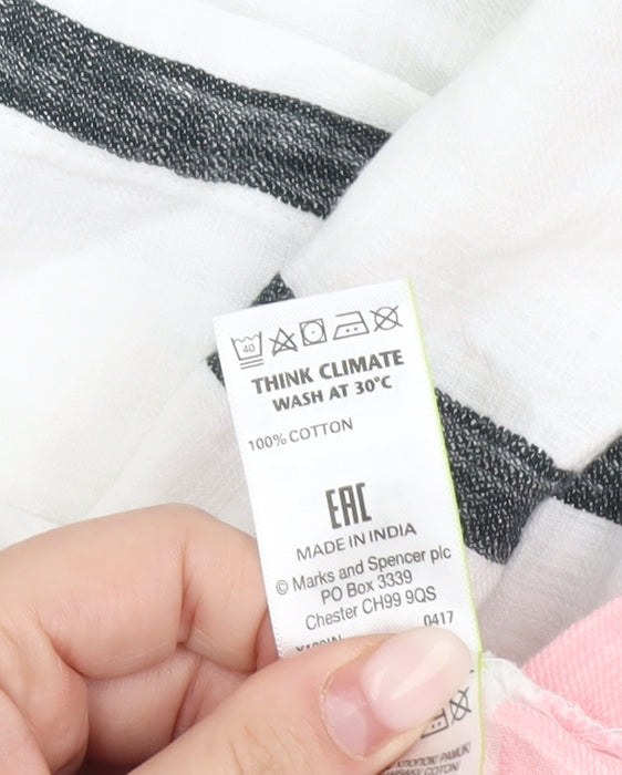 Marks and Spencer Womens Button-Up Shirt UK 6 Stripe Colourblock Cotton