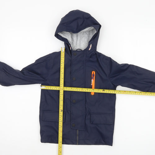Marks and Spencer Boys Blue 4-5Y Waterproof Hooded Rain Coat Jacket