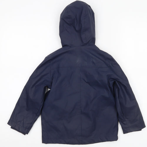 Marks and Spencer Boys Blue 4-5Y Waterproof Hooded Rain Coat Jacket