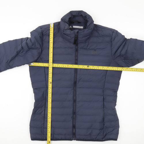Adidas Womens Blue Puffer Jacket UK 8-10 Lightweight Insulated Coat