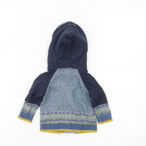 Monsoon Baby Unisex Blue Knit Hooded Cardigan 3-6 Months London Guard Design
