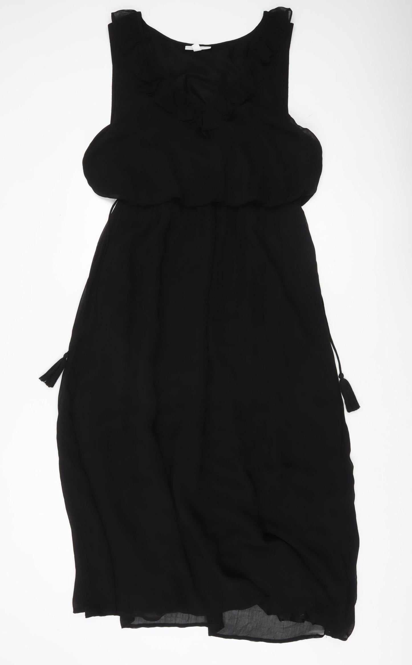 The White Company Women’s Black Ruffle Shift Dress Size 16