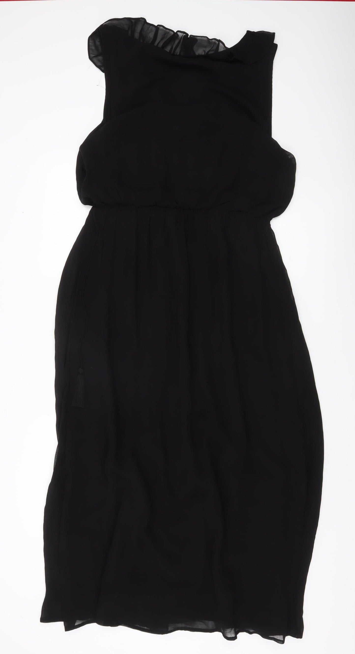 The White Company Women’s Black Ruffle Shift Dress Size 16