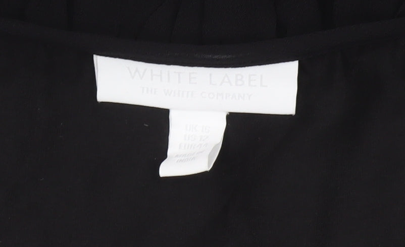 The White Company Women’s Black Ruffle Shift Dress Size 16