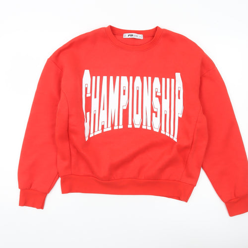 FB Sister Womens Red Championship Graphic Sweatshirt Size S