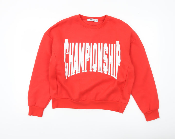 FB Sister Womens Red Championship Graphic Sweatshirt Size S