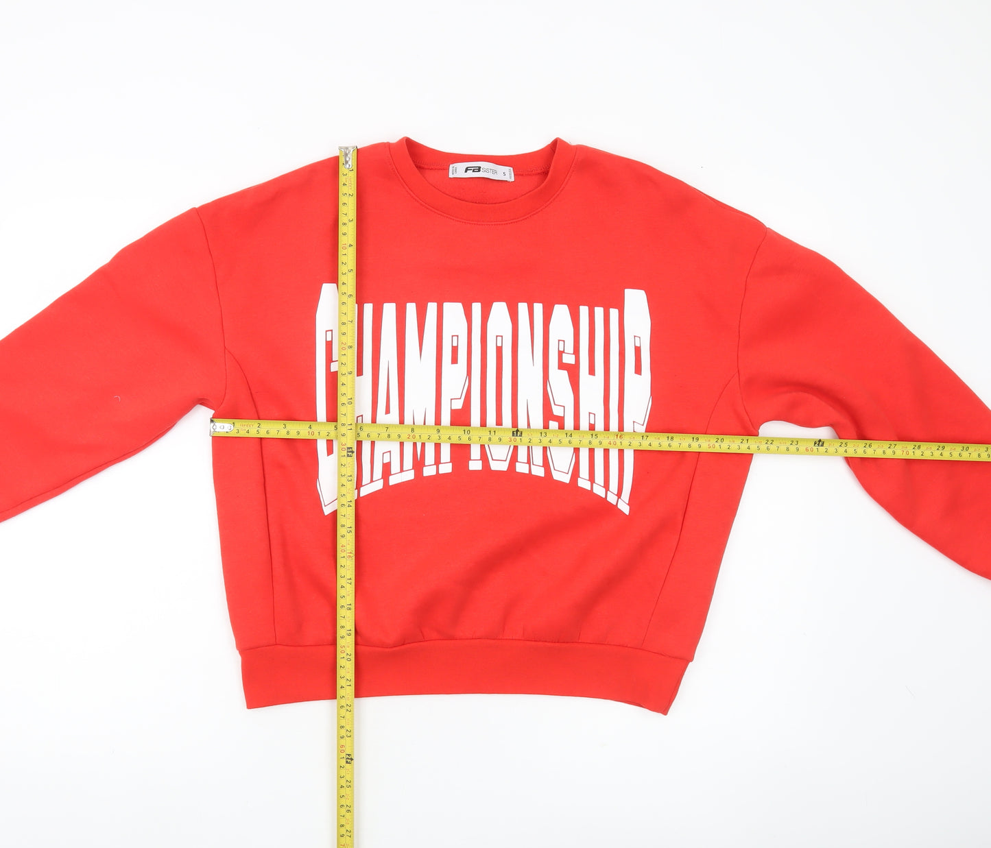 FB Sister Womens Red Championship Graphic Sweatshirt Size S