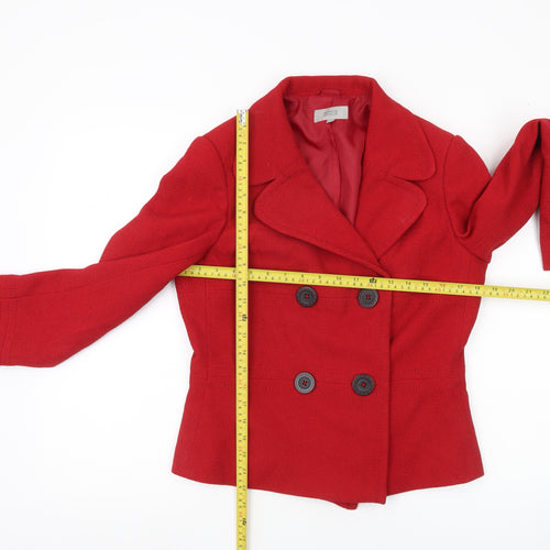 Marks and Spencer Women’s Red Wool Blend Blazer Coat Size 12