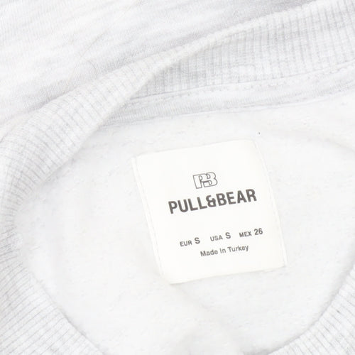 Pull&Bear Women’s Grey Graphic Print Sweatshirt Size S