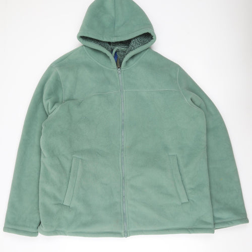 Cotton Traders Men’s Green 2XL 50-52" Hooded Fleece Zip Jacket