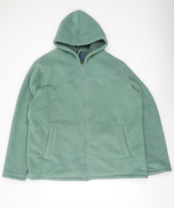 Cotton Traders Men’s Green 2XL 50-52" Hooded Fleece Zip Jacket