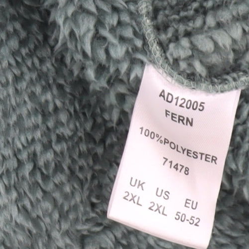 Cotton Traders Men’s Green 2XL 50-52" Hooded Fleece Zip Jacket