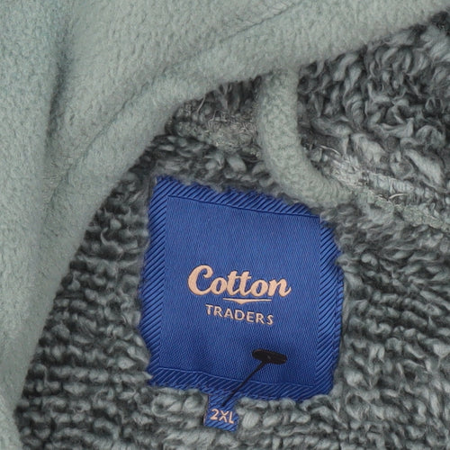 Cotton Traders Men’s Green 2XL 50-52" Hooded Fleece Zip Jacket