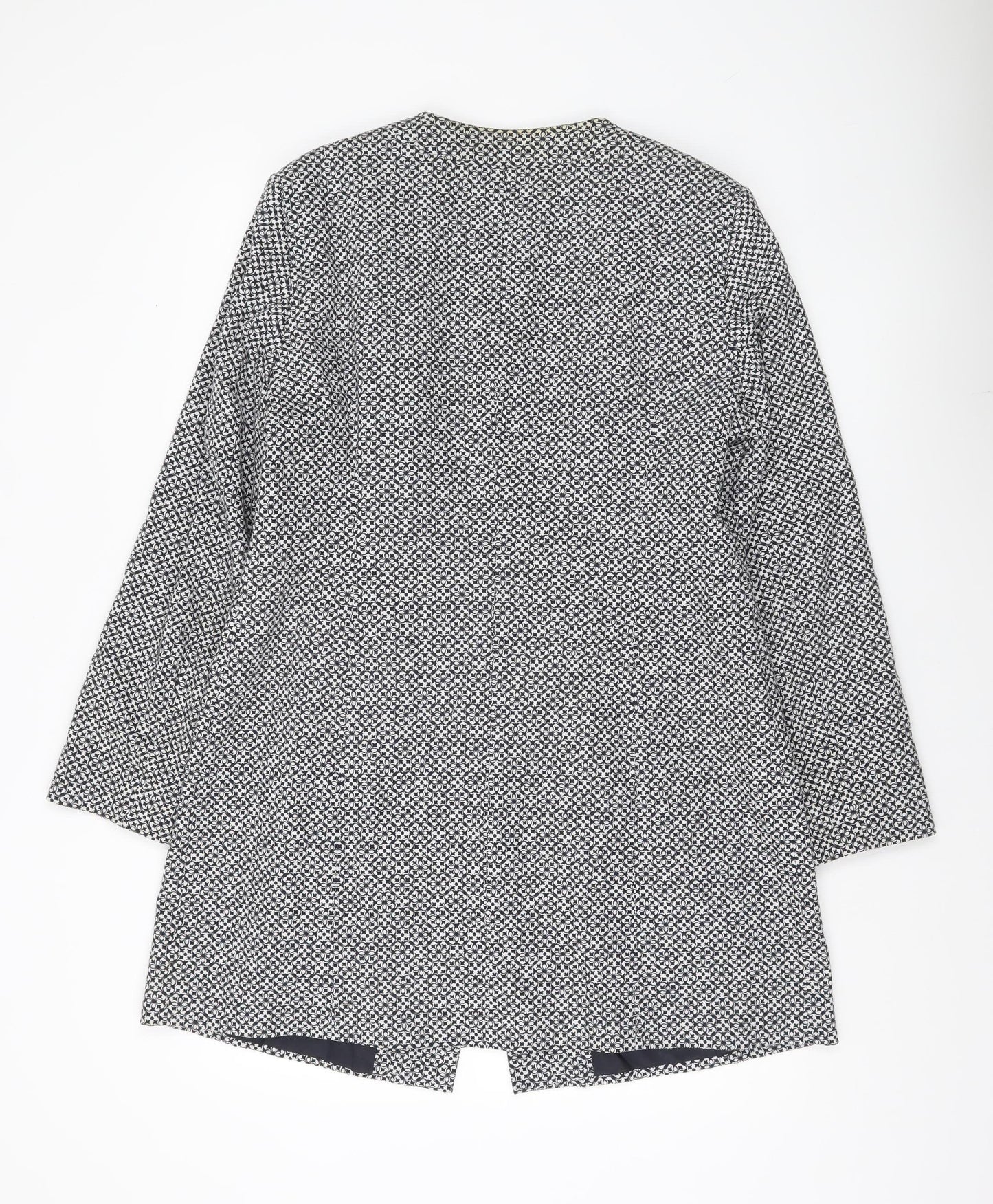 Betty Barclay Women’s Black Geometric Mid-Length Coat Size 14
