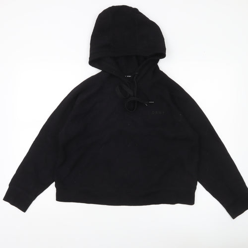 DKNY Women’s Black Hoodie Sweatshirt Medium Cotton Blend