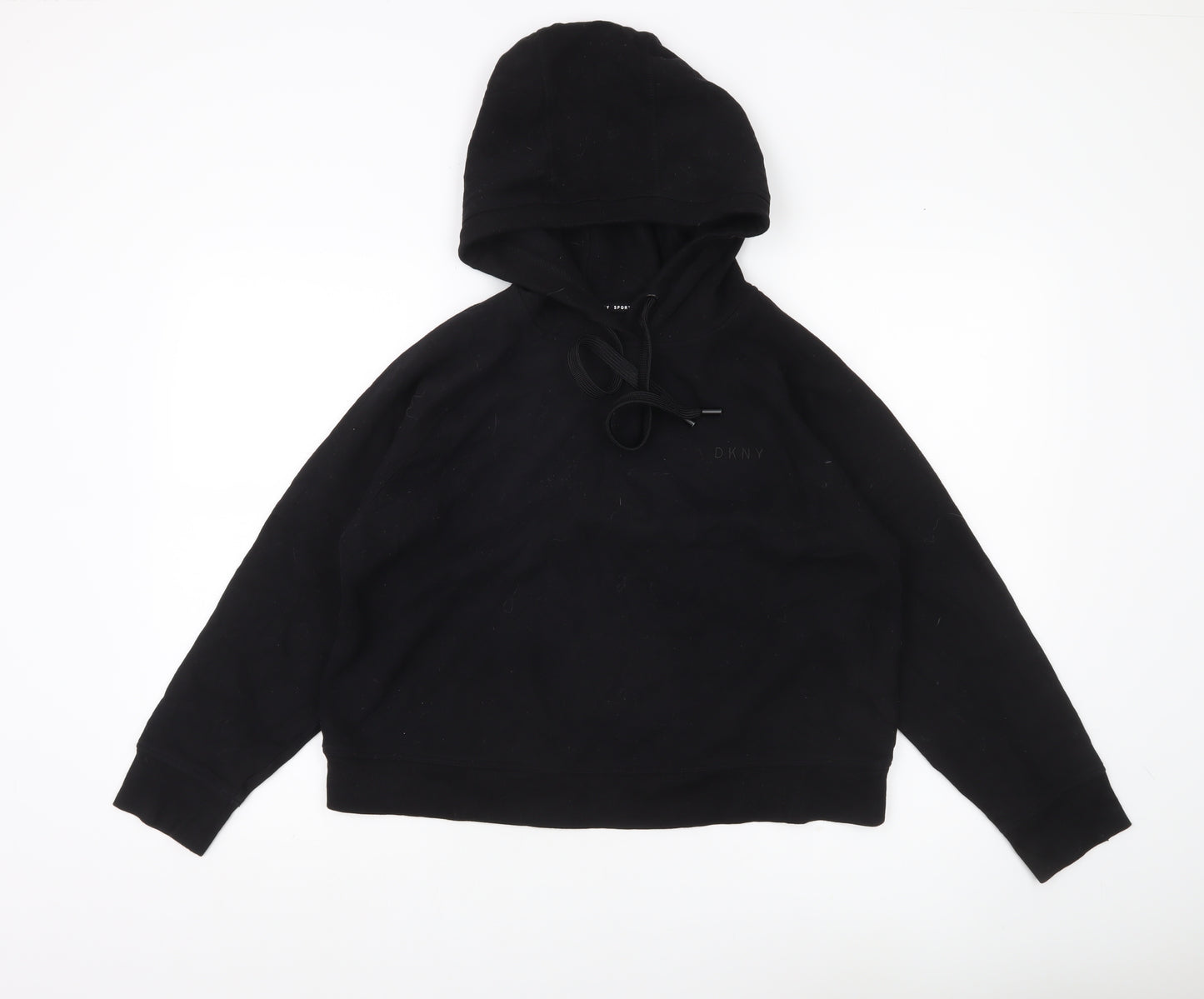 DKNY Women’s Black Hoodie Sweatshirt Medium Cotton Blend