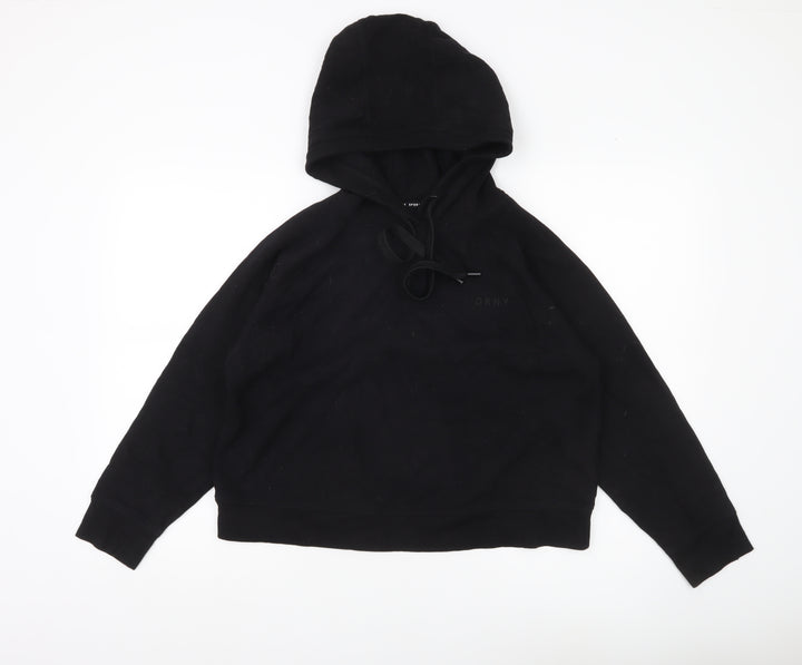 DKNY Women’s Black Hoodie Sweatshirt Medium Cotton Blend