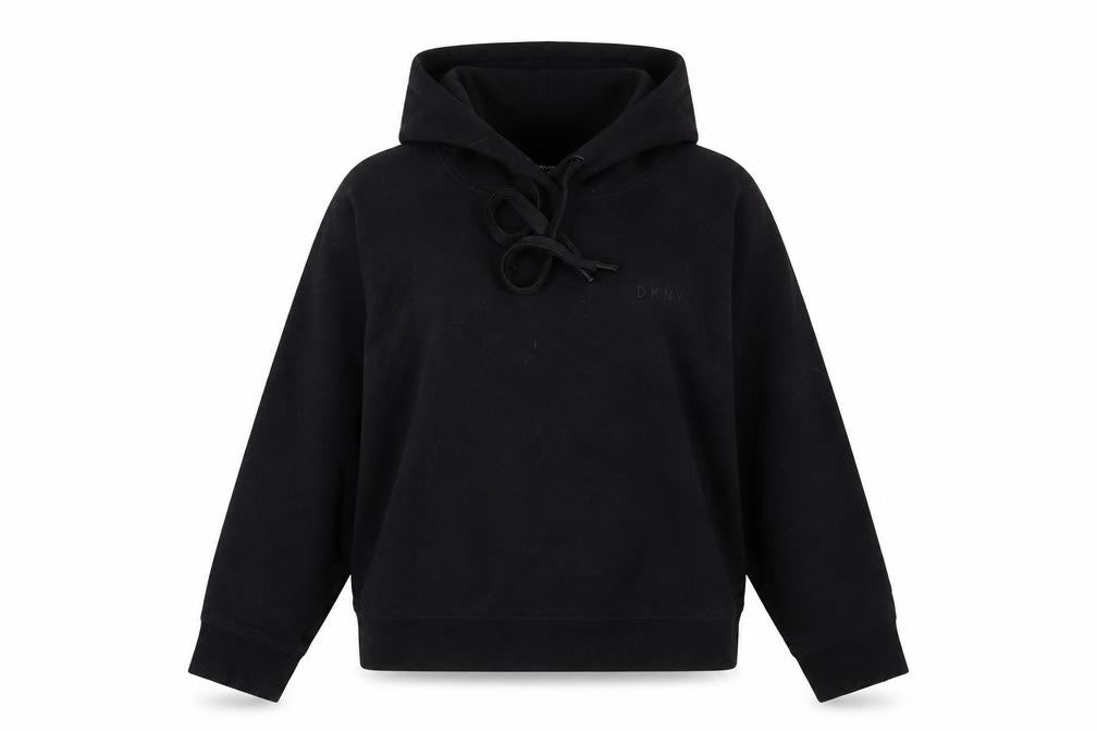 DKNY Women’s Black Hoodie Sweatshirt Medium Cotton Blend
