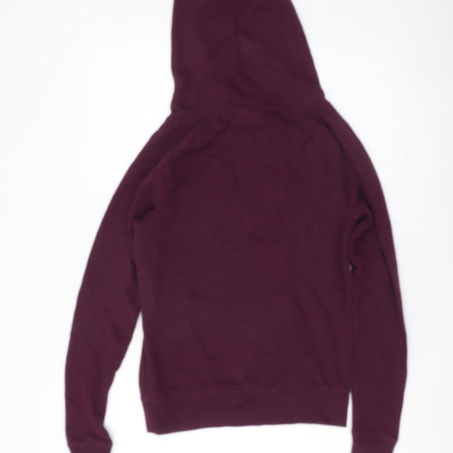 Victoria's Secret PINK Womens Hoodie XS Maroon Pullover Logo Cotton Blend