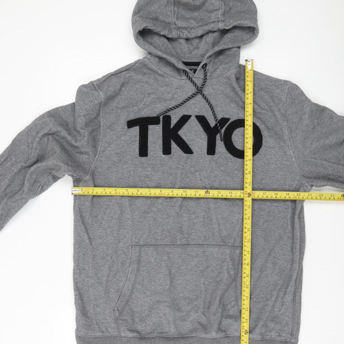 F&F Men’s Grey TKYO Pullover Hoodie L Logo Graphic Hooded Sweatshirt