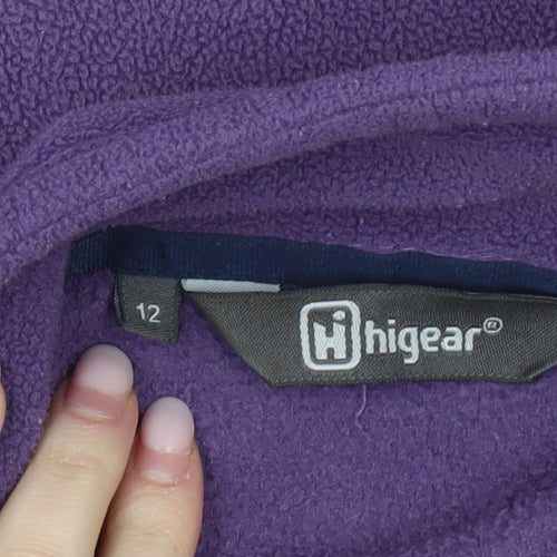 Hi Gear Womens Purple Fleece Jacket Size 12 Full Zip Outdoor