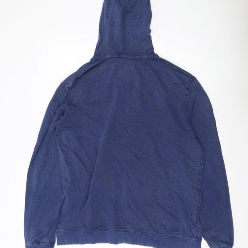 Lee Cooper Men’s Blue Pullover Hoodie XL Logo Print Cotton Blend