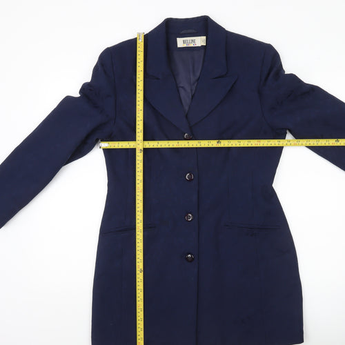 Helline Women’s Blue Long Suit Jacket Size 12 Single Breasted