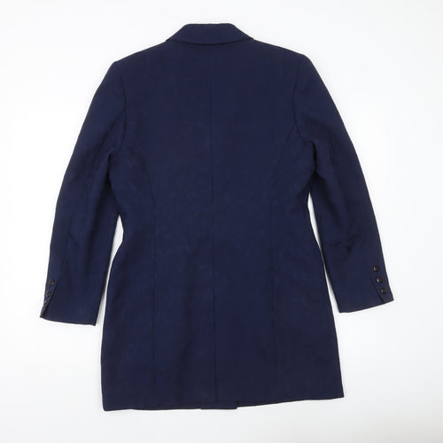 Helline Women’s Blue Long Suit Jacket Size 12 Single Breasted