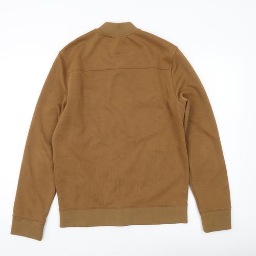 H&M Men's Brown Bomber Jacket S Stand-Up Collar Full Zip