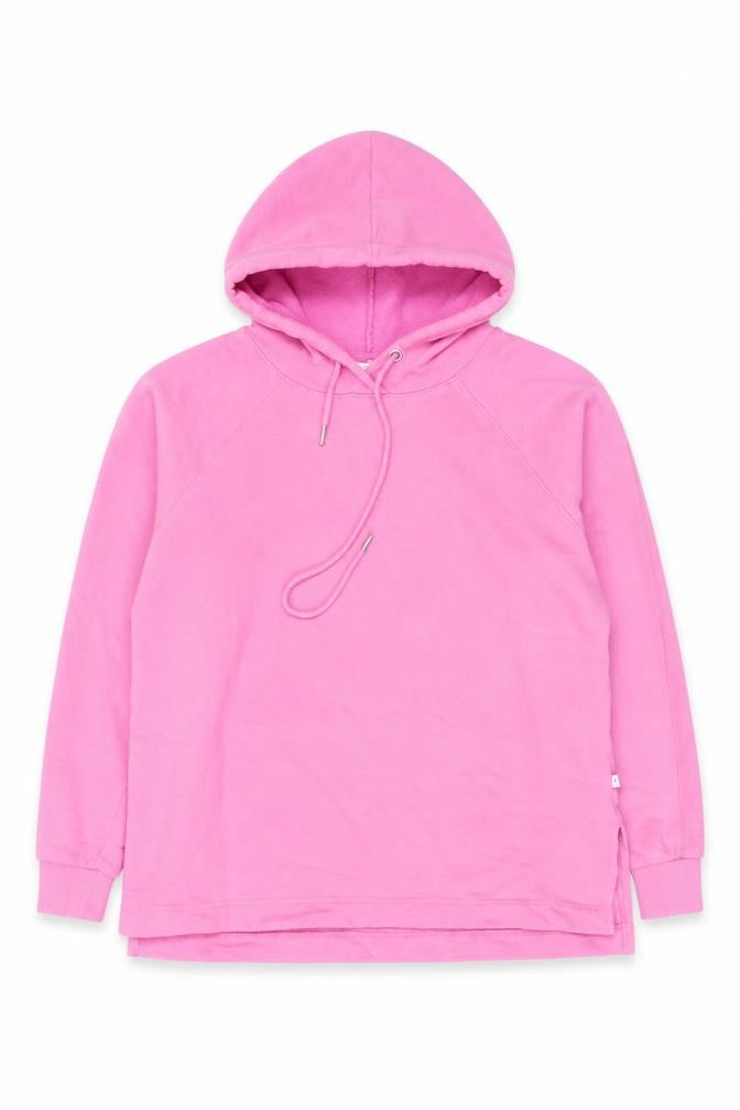 Front view of Selected Femme Women's Pink Pullover Hoodie Small Cotton
