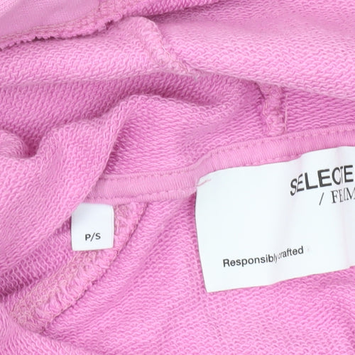 Selected Femme Women's Pink Pullover Hoodie Small Cotton