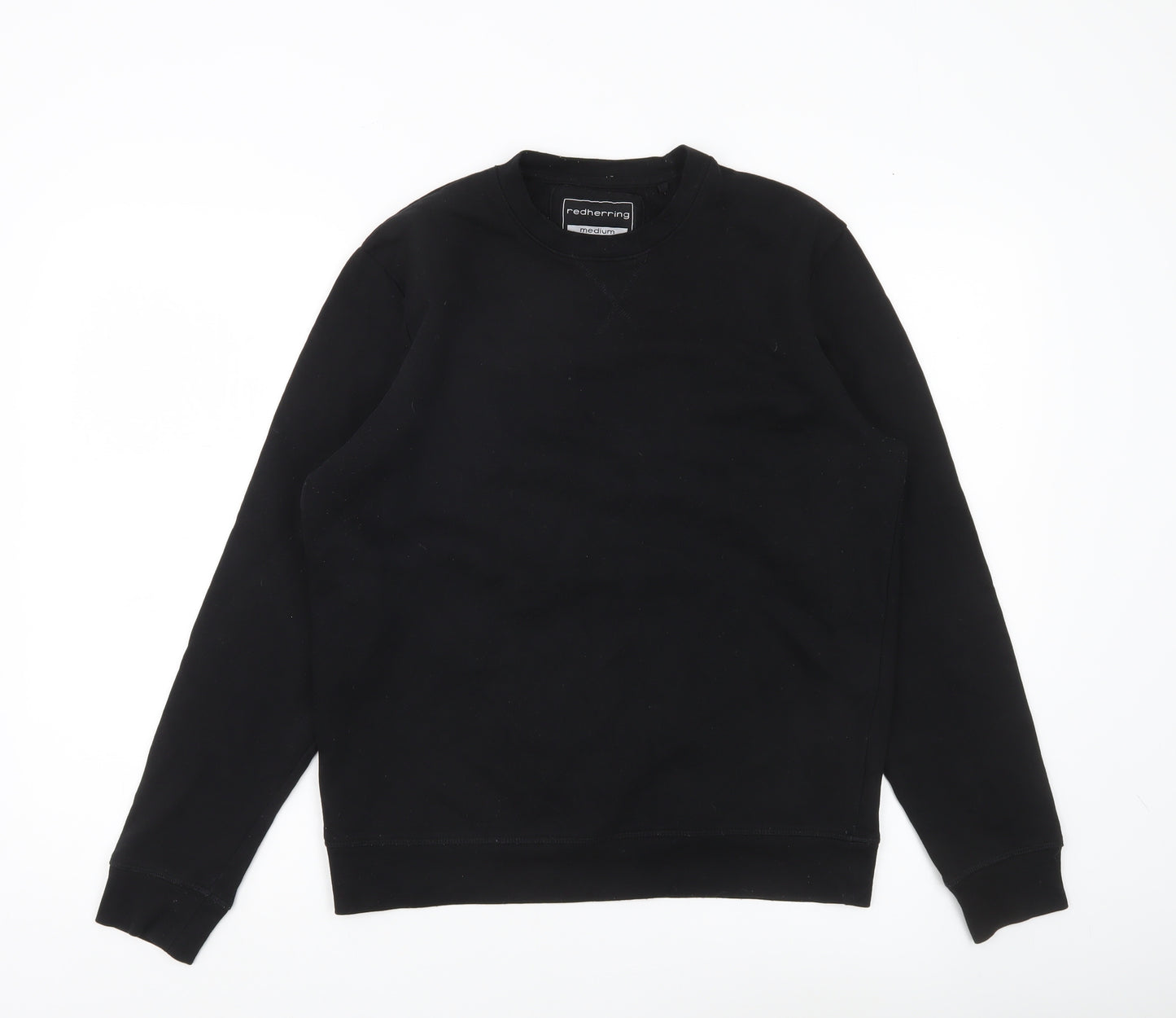 Red Herring Mens Black Medium Sweatshirt Pullover Crew Neck