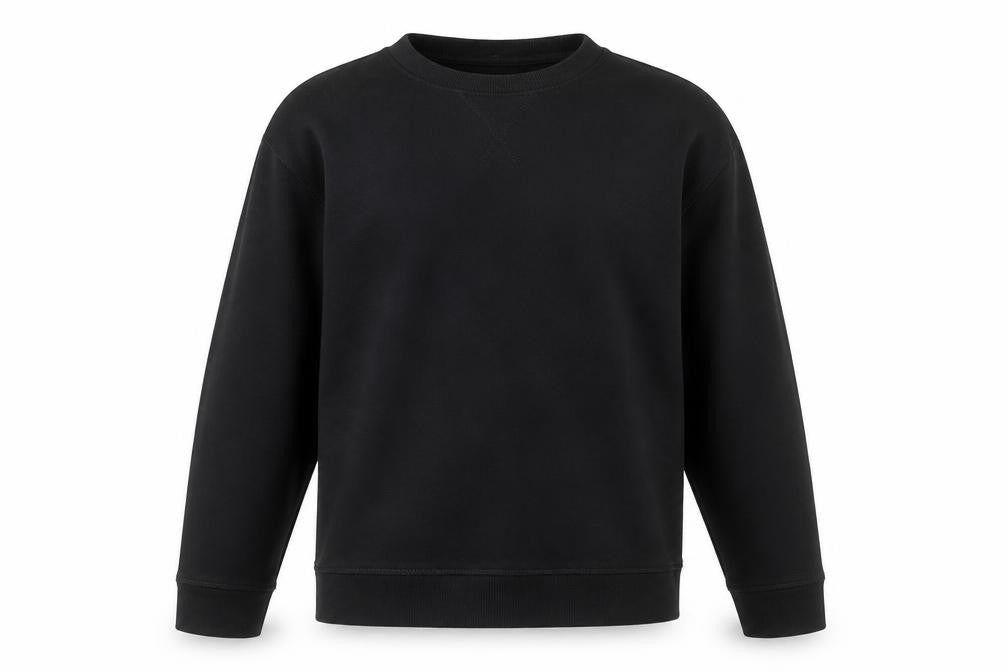 Front view of Red Herring men’s black medium sweatshirt pullover crew neck