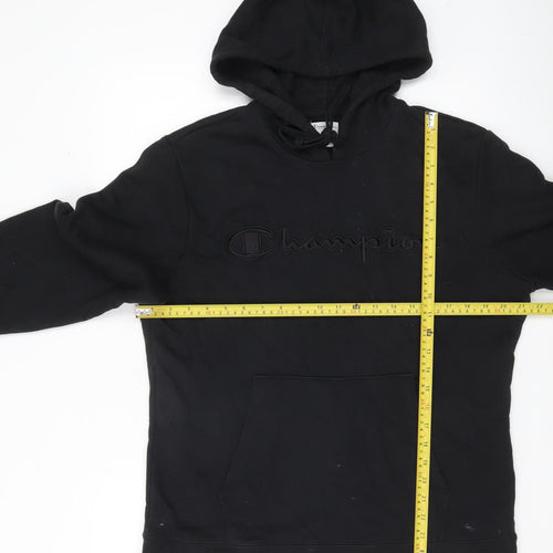 Champion Men’s Black Pullover Hoodie Medium Logo Hooded Sweatshirt