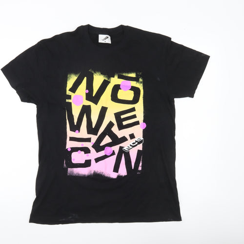 NSS Mens Black Medium Graphic Print Crew Neck T-Shirt