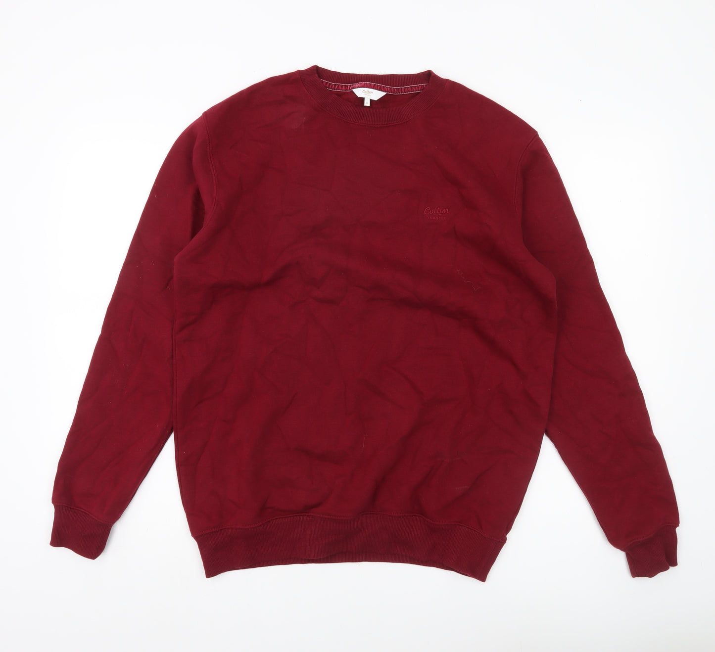Cotton Traders Men’s Red Pullover Sweatshirt Size M Crew Neck