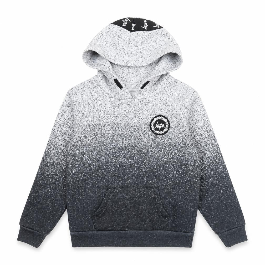 Front view of Hype boys’ grey logo pullover hoodie 11-12 years regular fit
