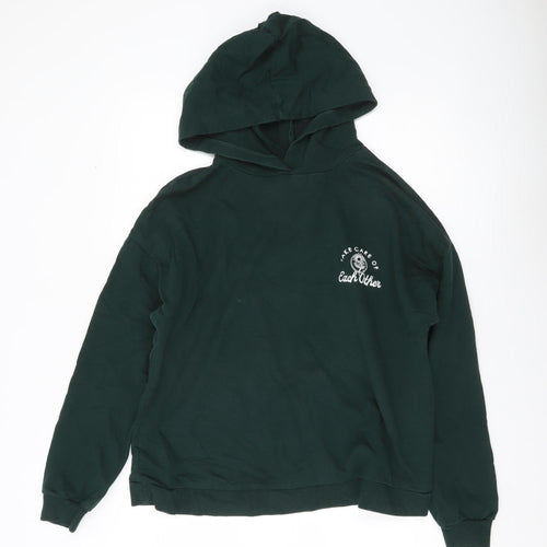 ASOS Design Women’s Green Hoodie Size 12 Pullover Cotton Blend