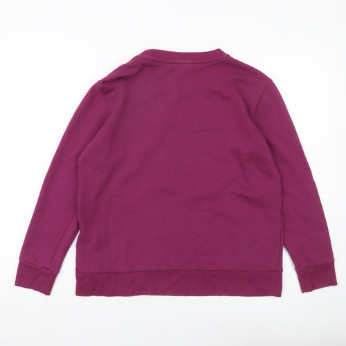 DKNY Women’s Purple Logo Sequin Pullover Sweatshirt Size S