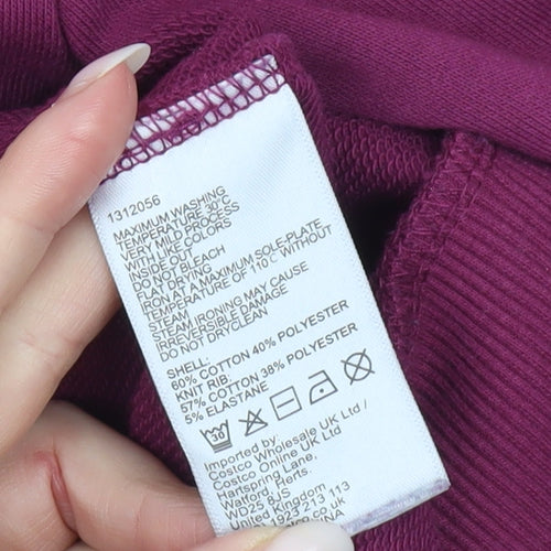 DKNY Women’s Purple Logo Sequin Pullover Sweatshirt Size S