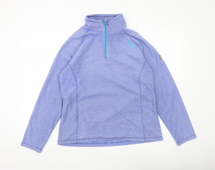 Regatta Womens Blue 1/4 Zip Sweatshirt UK 14 Polyester Outdoor Top