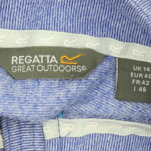 Regatta Womens Blue 1/4 Zip Sweatshirt UK 14 Polyester Outdoor Top