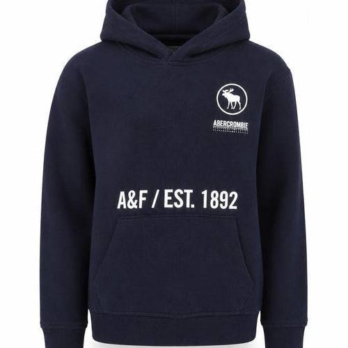 Abercrombie Kids Boys Blue Pullover Hoodie 13-14 Years Logo Print