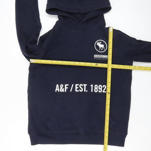 Abercrombie Kids Boys Blue Pullover Hoodie 13-14 Years Logo Print