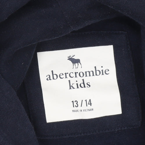 Abercrombie Kids Boys Blue Pullover Hoodie 13-14 Years Logo Print