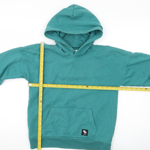Abercrombie Kids Boys Green Pullover Hoodie 11-12Y Regular Fit Logo