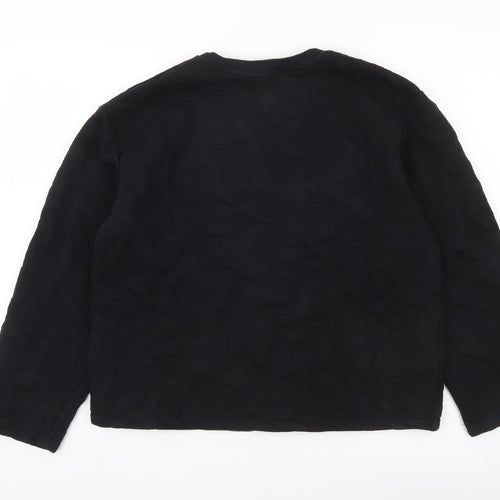 Zara Women Black M Sweatshirt Long Sleeve Crew Neck Pullover