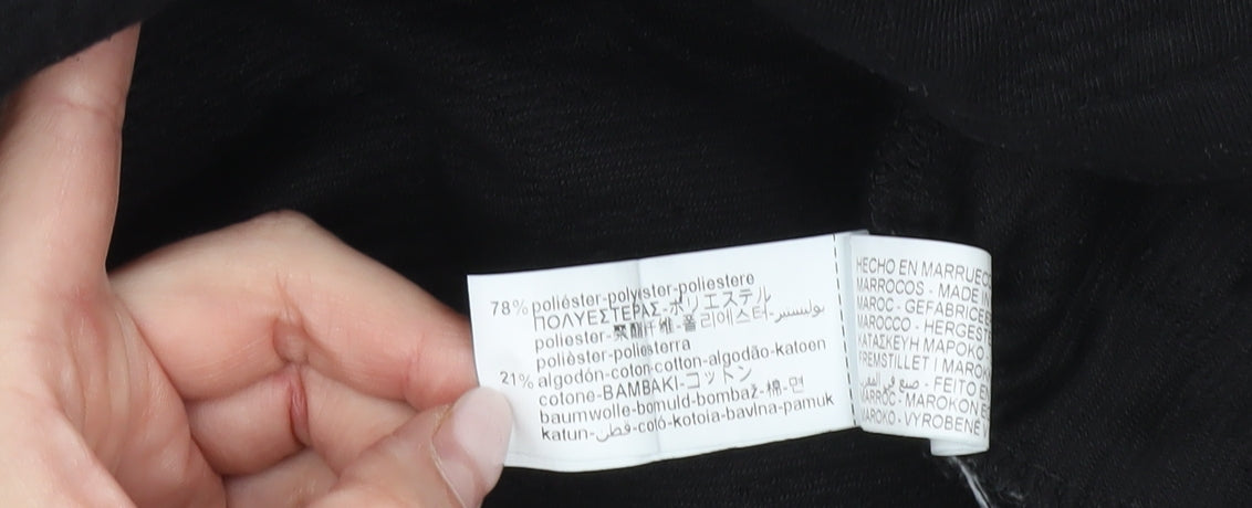 Zara Women Black M Sweatshirt Long Sleeve Crew Neck Pullover