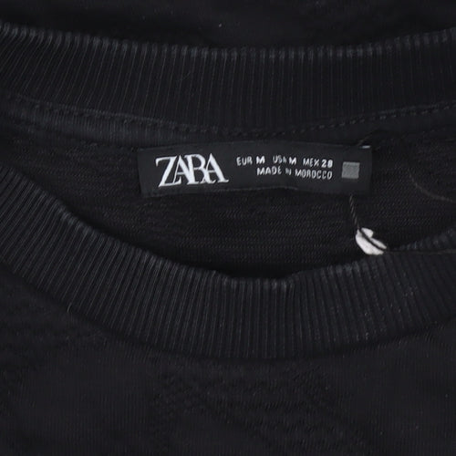 Zara Women Black M Sweatshirt Long Sleeve Crew Neck Pullover