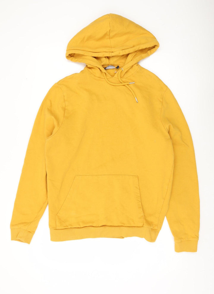 ASOS Men’s Yellow Pullover Hoodie Size M Cotton Fleece Casual Wear